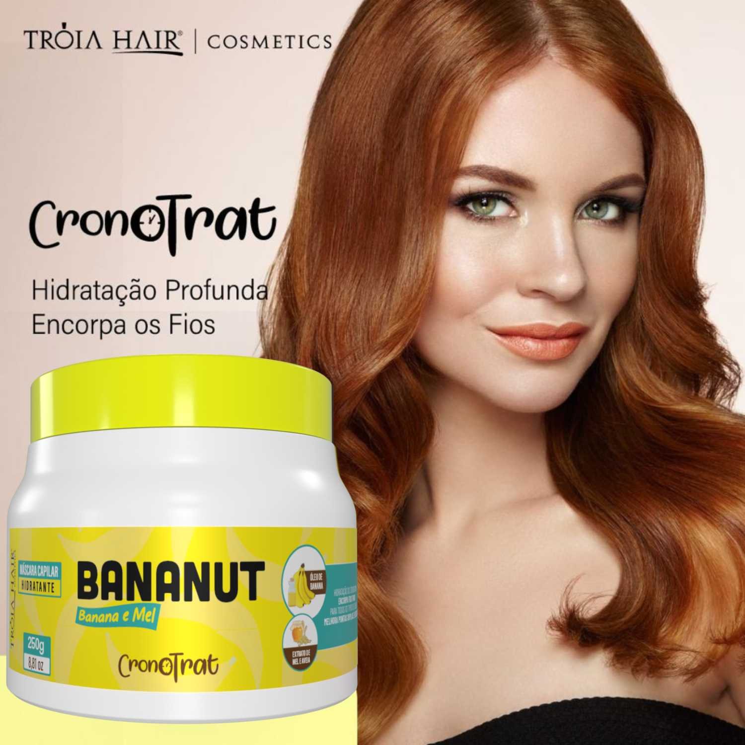 Máscara Hidratante Bananut Cronotrat Tróia Hair - 250g - Imagem 2