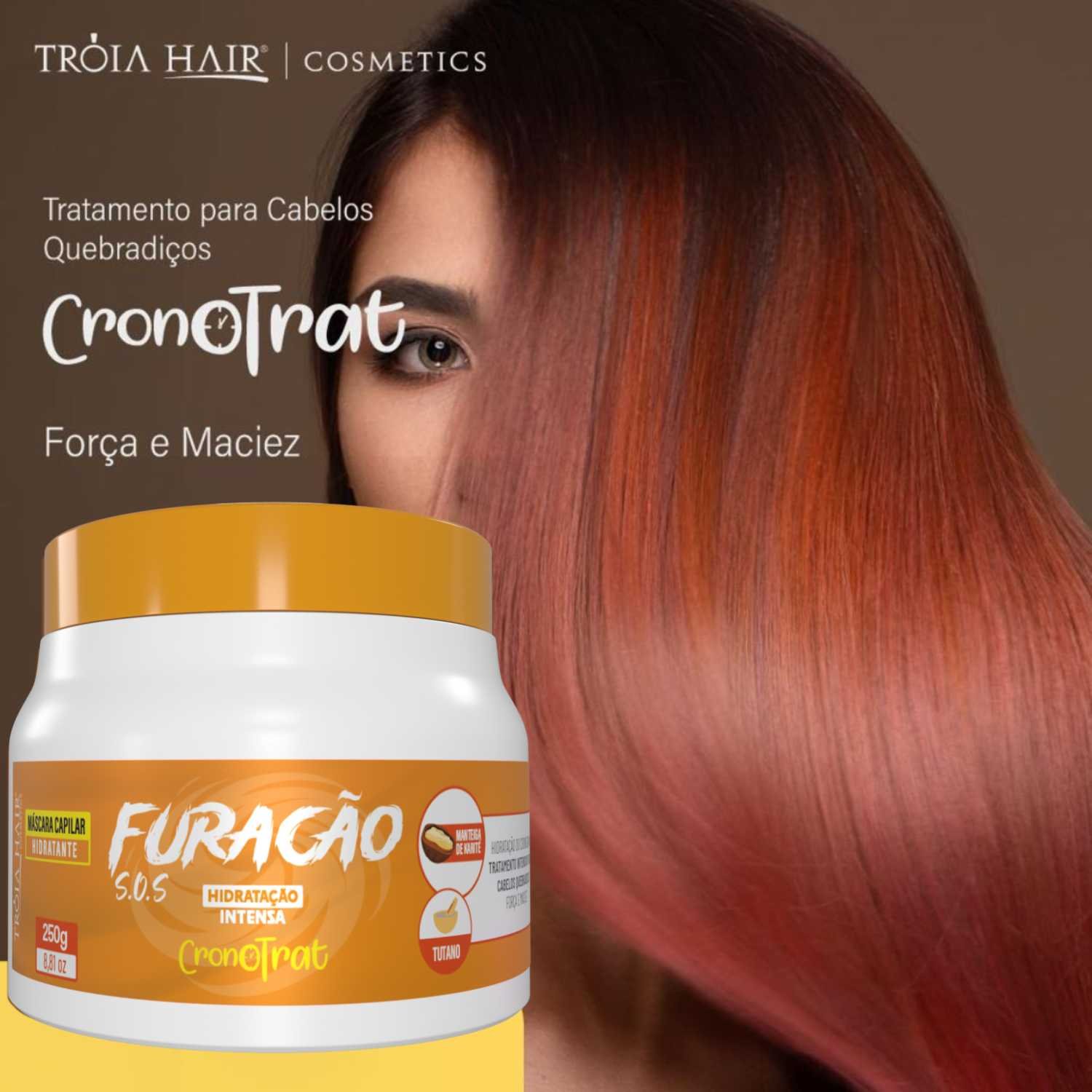 Máscara Hidratante S.O.S Furacão Cronotrat Tróia Hair - 250g - Imagem 2