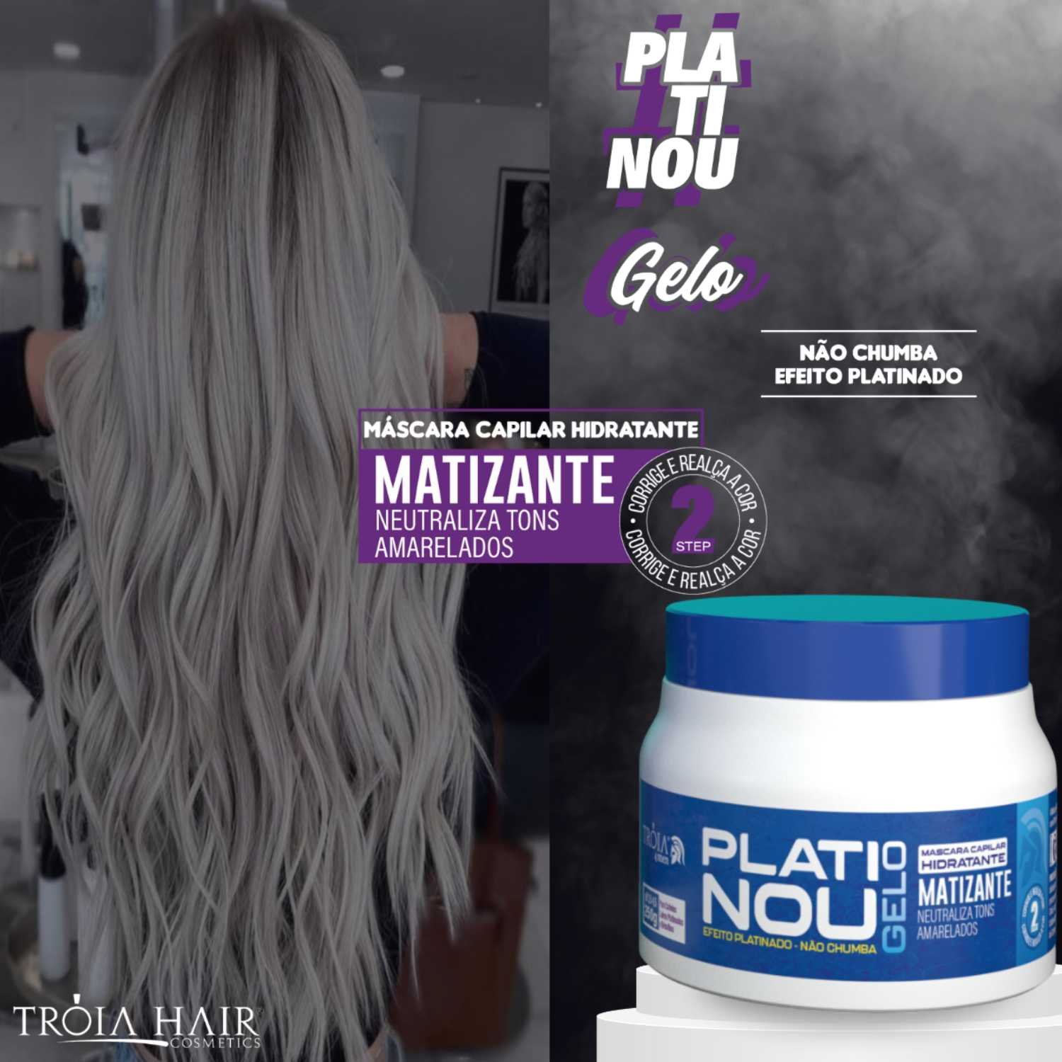 Mascara Platinou Gelo - Efeito Nevou para Cabelos Platinados 250g - Imagem 2