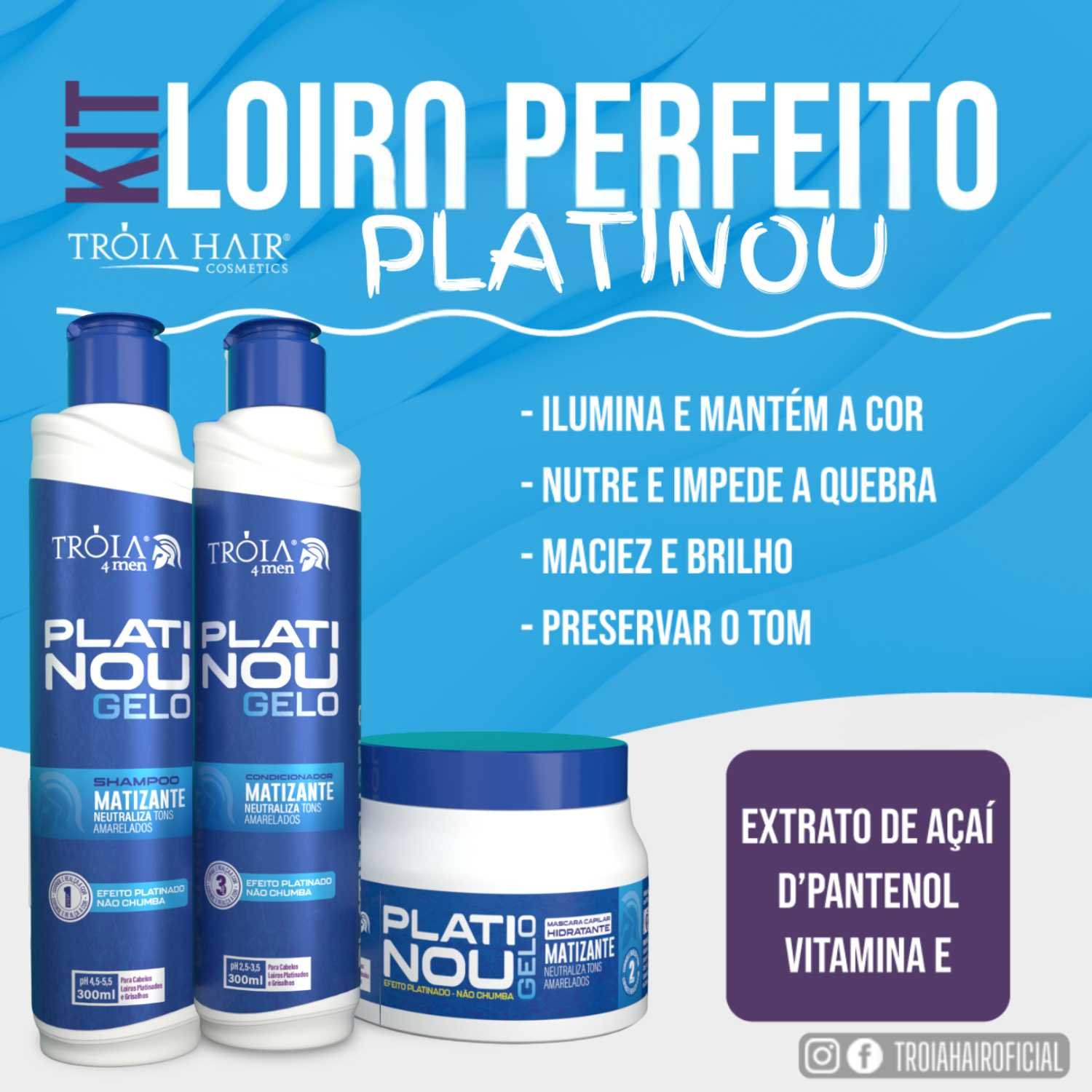 Mascara Platinou Gelo - Efeito Nevou para Cabelos Platinados 250g - Imagem 3