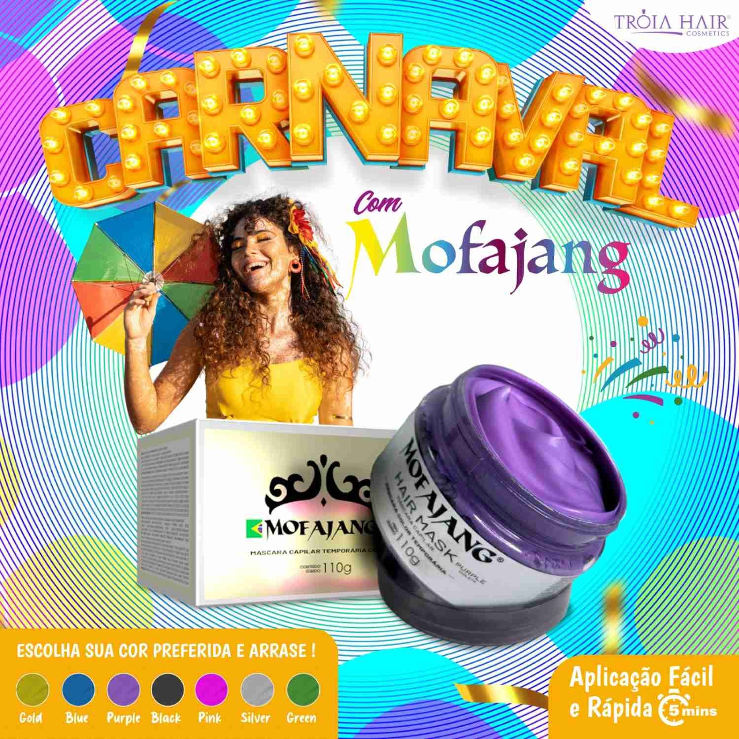 Mofajang Black 110g: Cera de Coloração Temporária  Faça Você Mesmo - Imagem 4