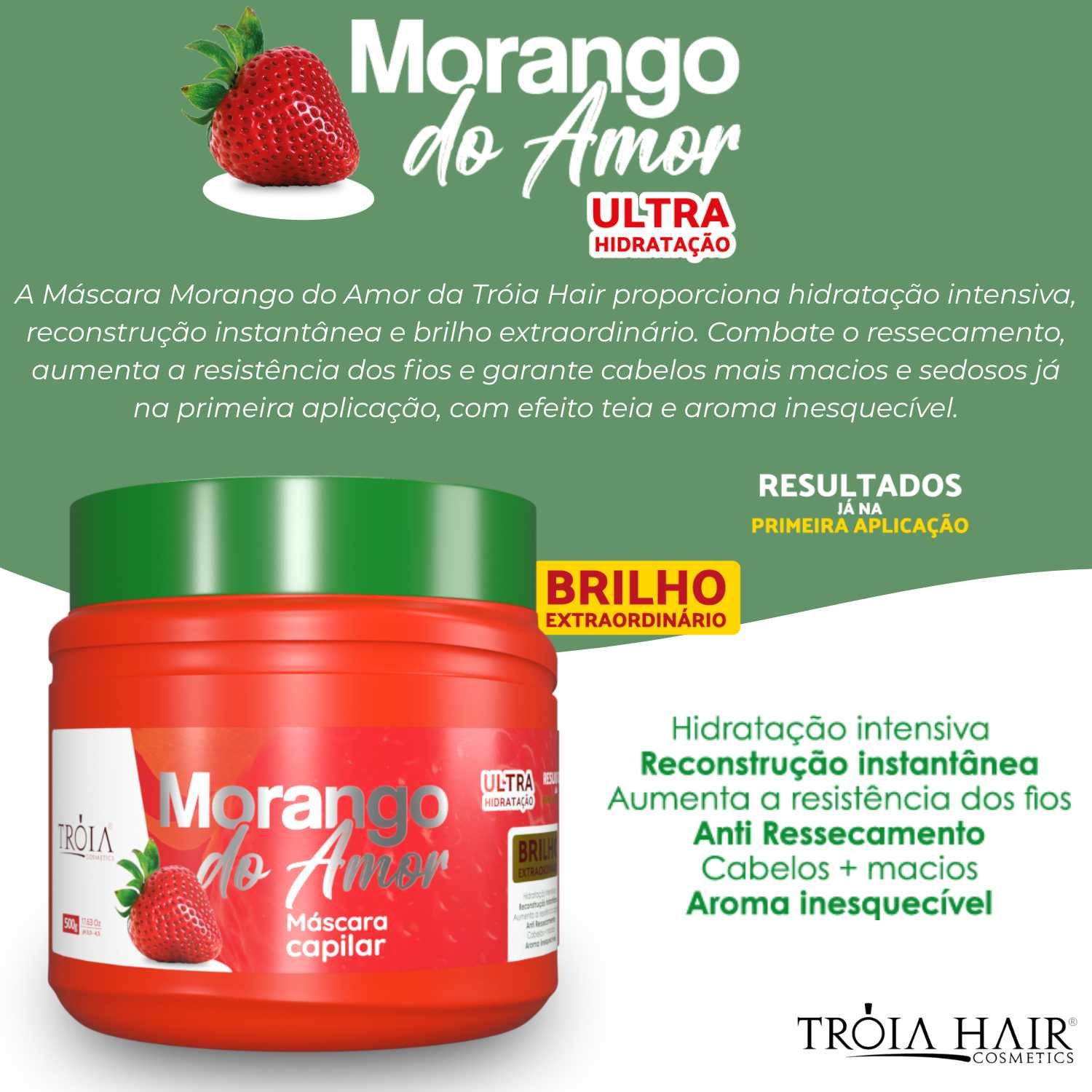 Máscara Morango Do Amor P/ Hidratação Efeito Teia 500g Tróia - Imagem 5