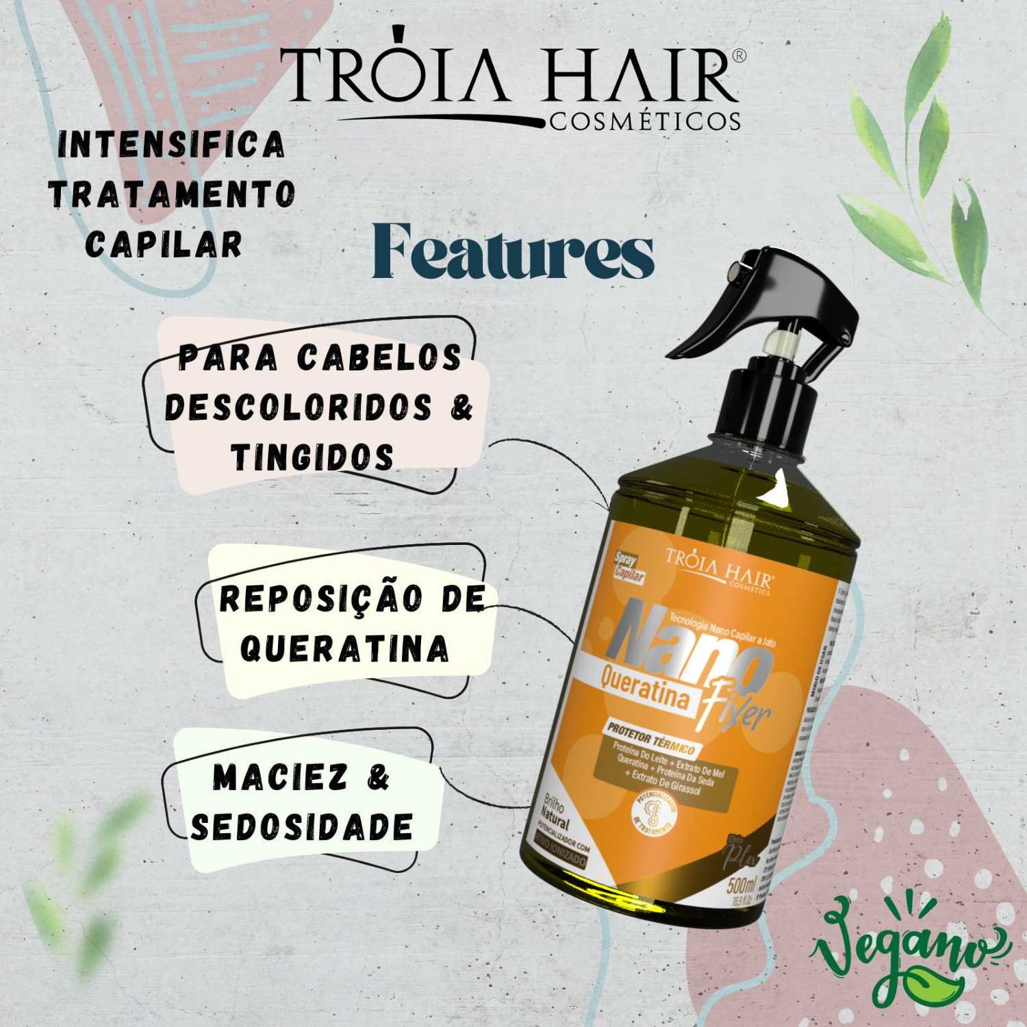 Nano Fixer Queratina Troia Hair - Nano Potencializador de Tratamento Capilar - Imagem 3