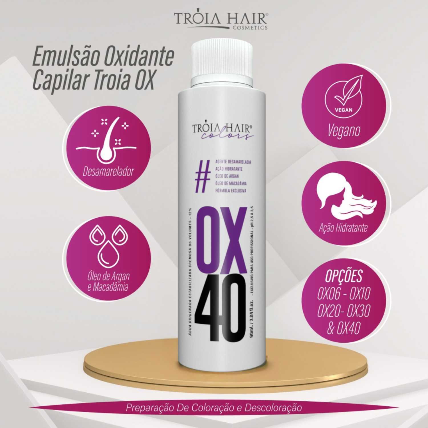 Ox Profissional Emulsão Reveladora 40 Volumes 90ml - Troia Hair - Imagem 2