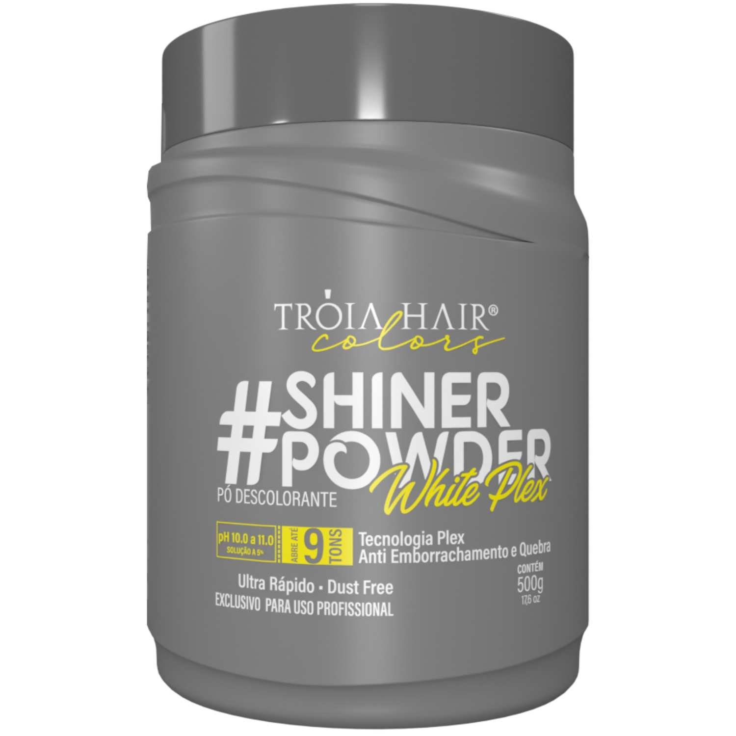 Pó Descolorante Profissional Shiner Powder White Plex 500g - Troia Hair
