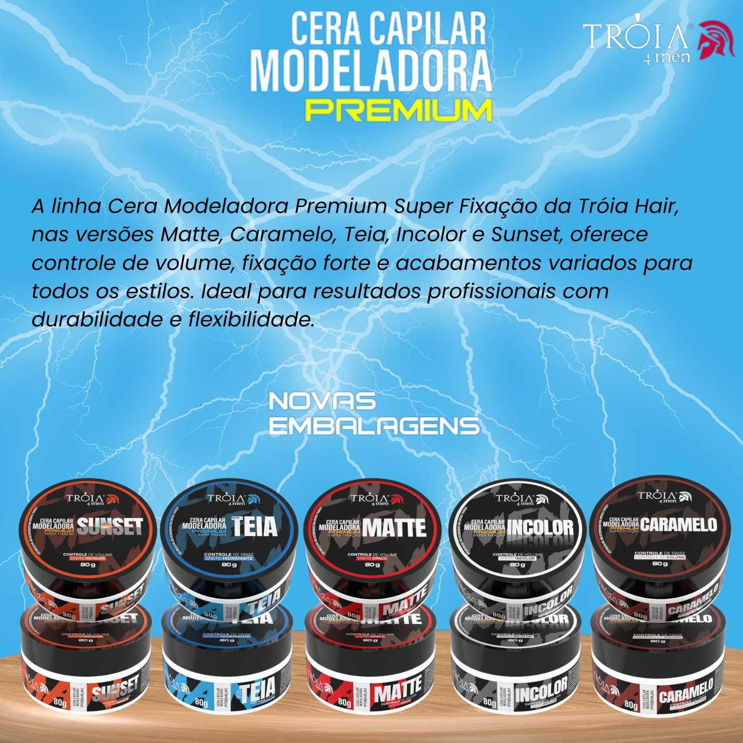 Pomada Modeladora Premium Incolor Controle De Volume Tróia - Imagem 7