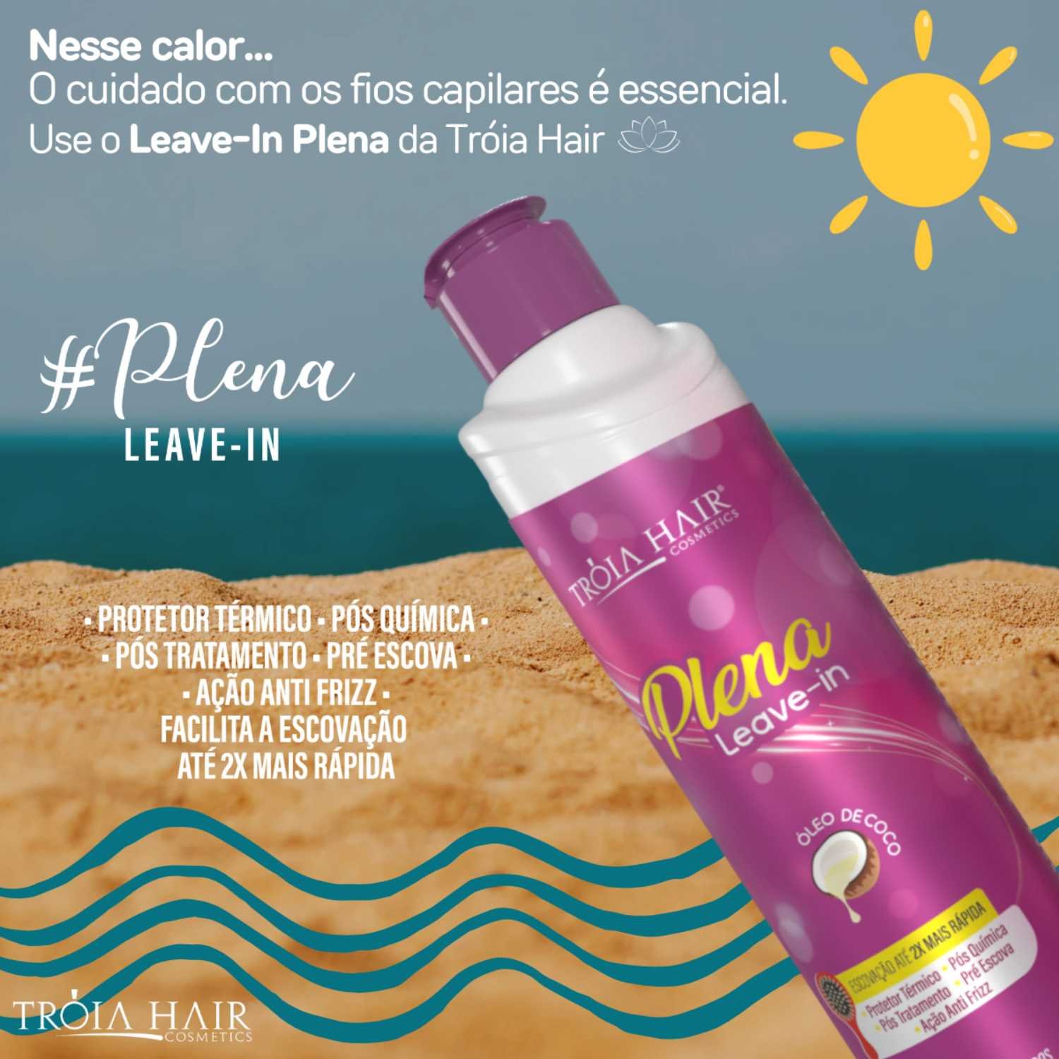 Protetor térmico Leave-in Plena 300ml - Troia Hair - Imagem 6