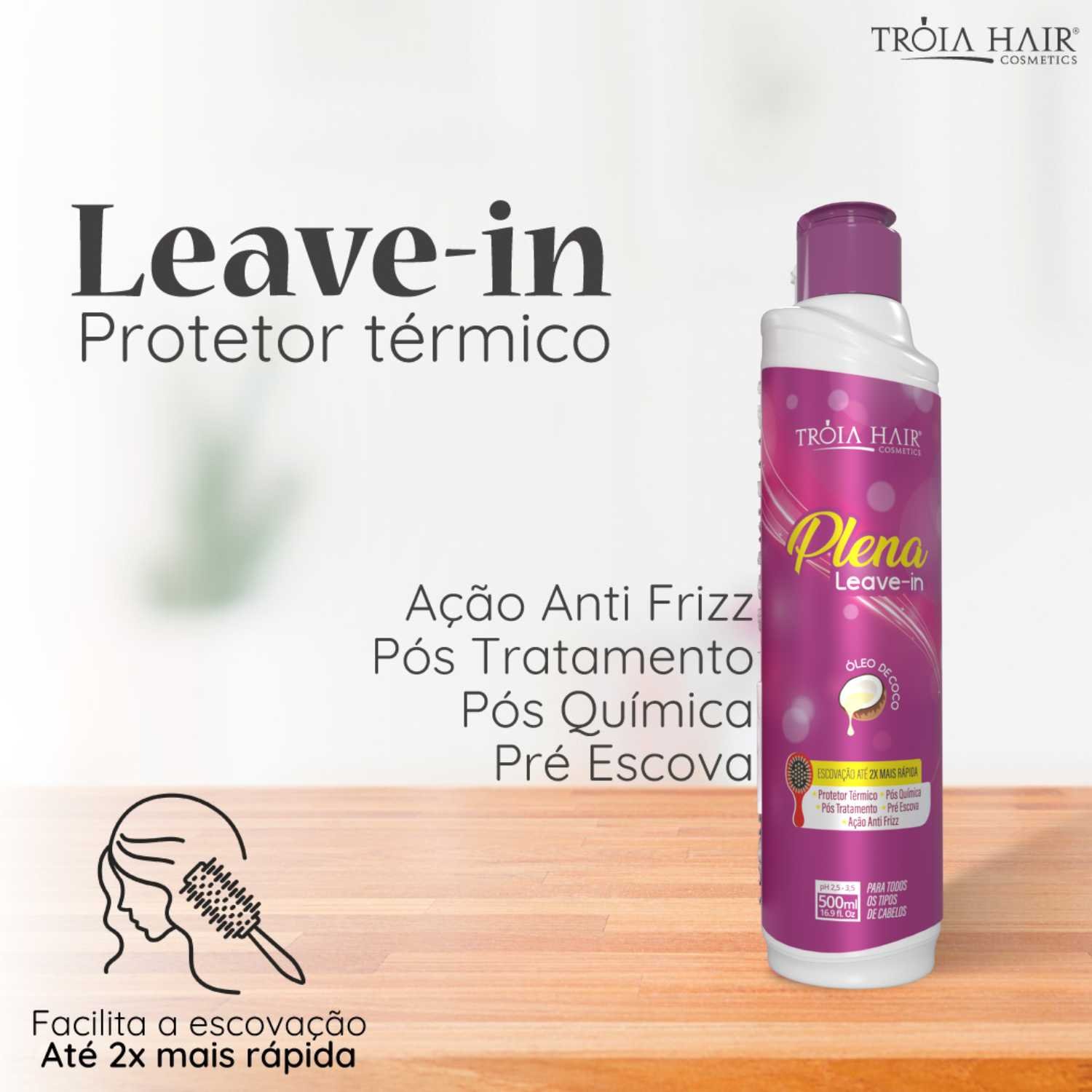 Protetor térmico Leave-in Plena 500ml - Troia Hair - Imagem 2