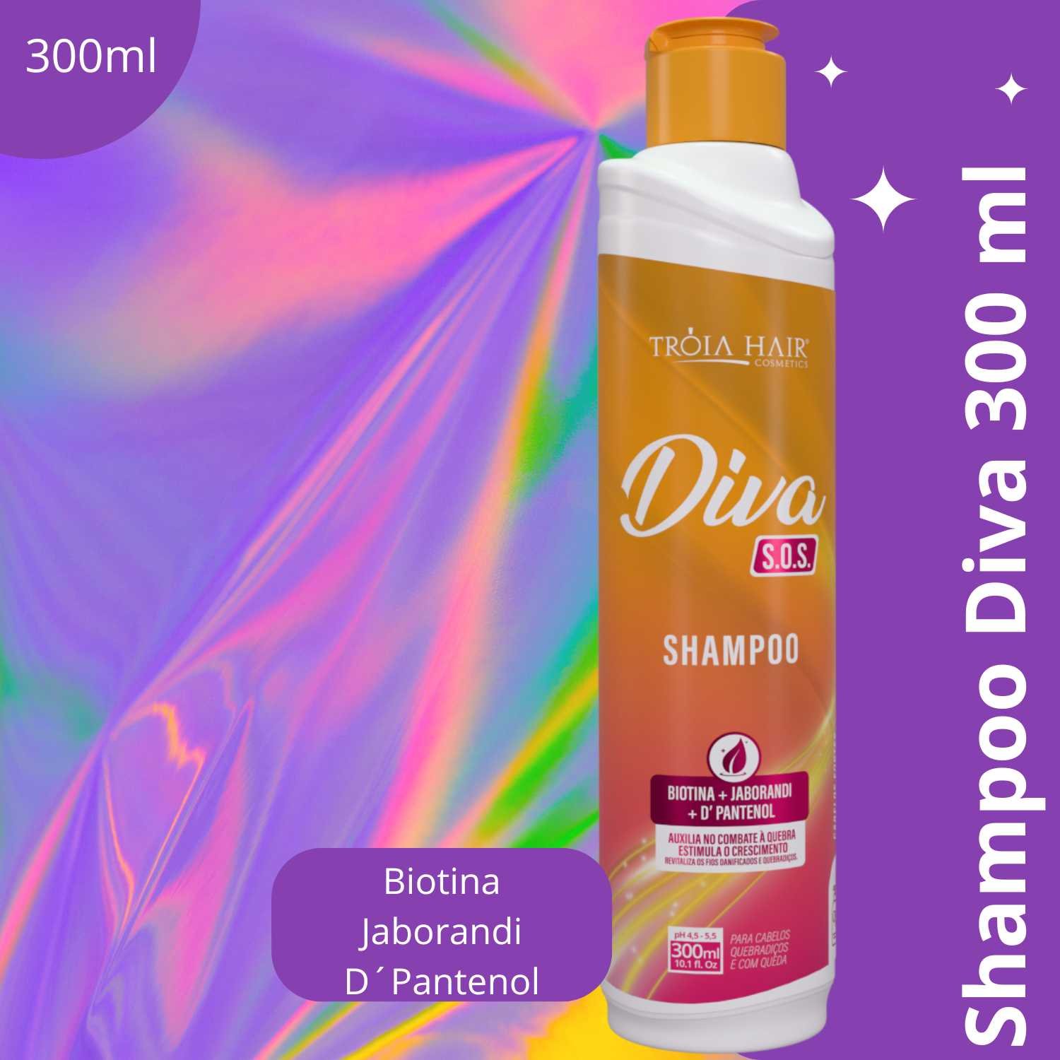 Shampoo Anti Queda S.O.S Diva 300ml - Troia Hair - Imagem 2