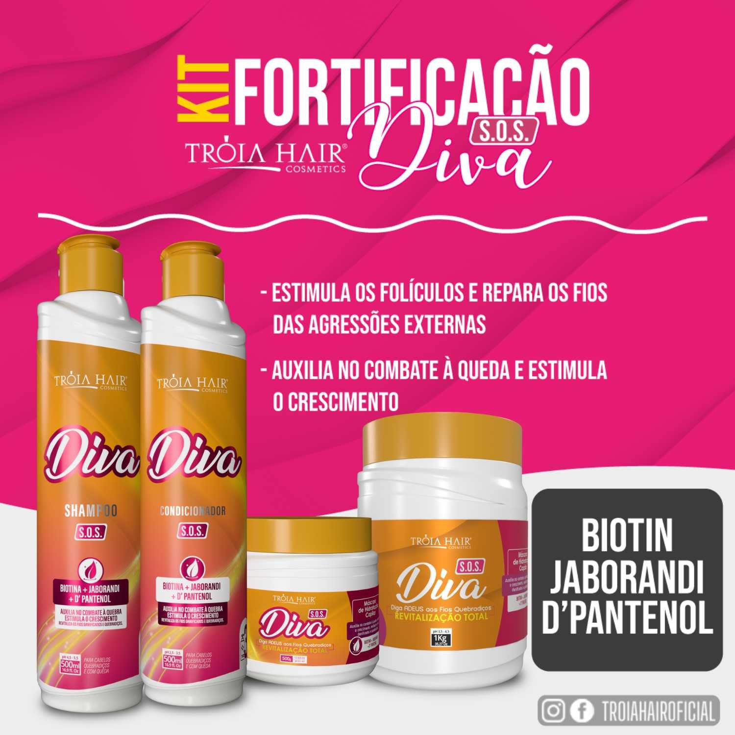 Shampoo Anti Queda S.O.S Diva 500ml - Troia Hair - Imagem 3