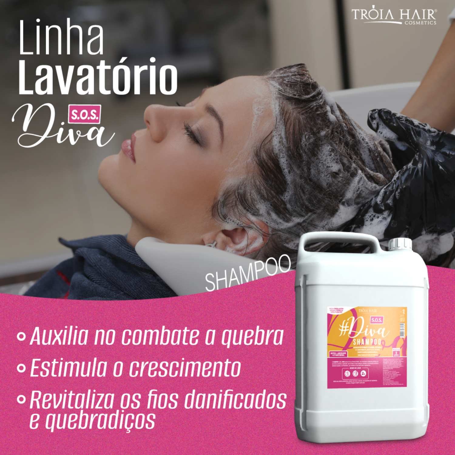 Shampoo Lavatório S.O.S Diva  5kg - Troia Hair Concentrado - Imagem 2