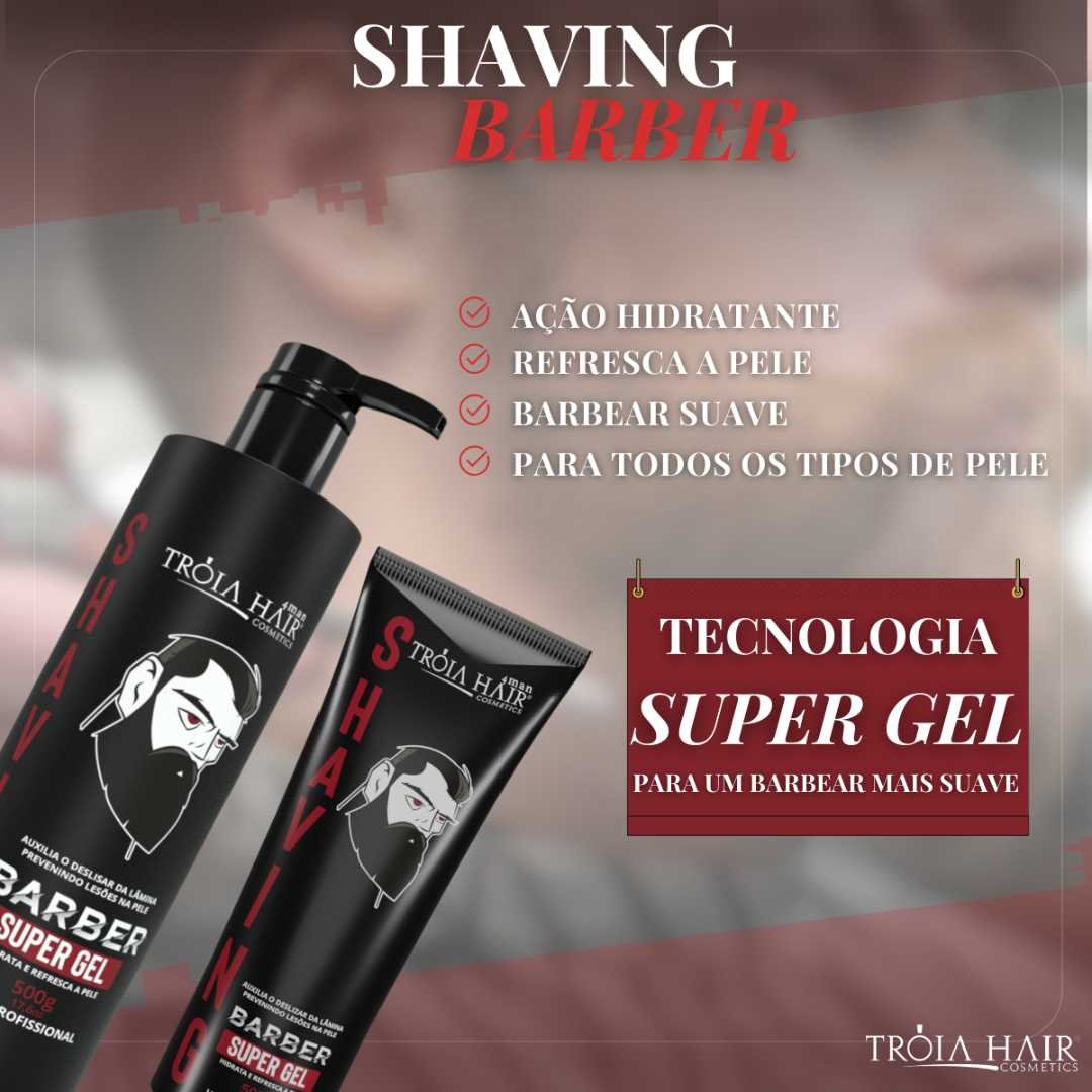 Shaving Barber 4Man Gel Incolor de Barbear 1kg com Aplicador - Troia Hair - Imagem 5