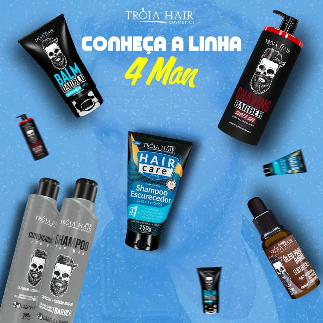 Shaving Barber 4Man Gel Incolor de Barbear Bisnaga 250ml - Troia Hair - Imagem 4