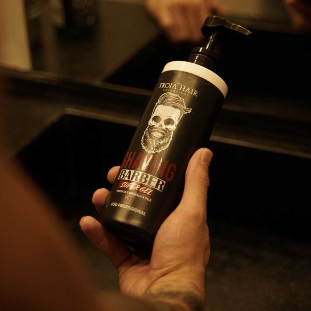 Shaving Barber 4Man Gel Incolor de Barbear Bisnaga 500ml - Troia Hair - Imagem 3