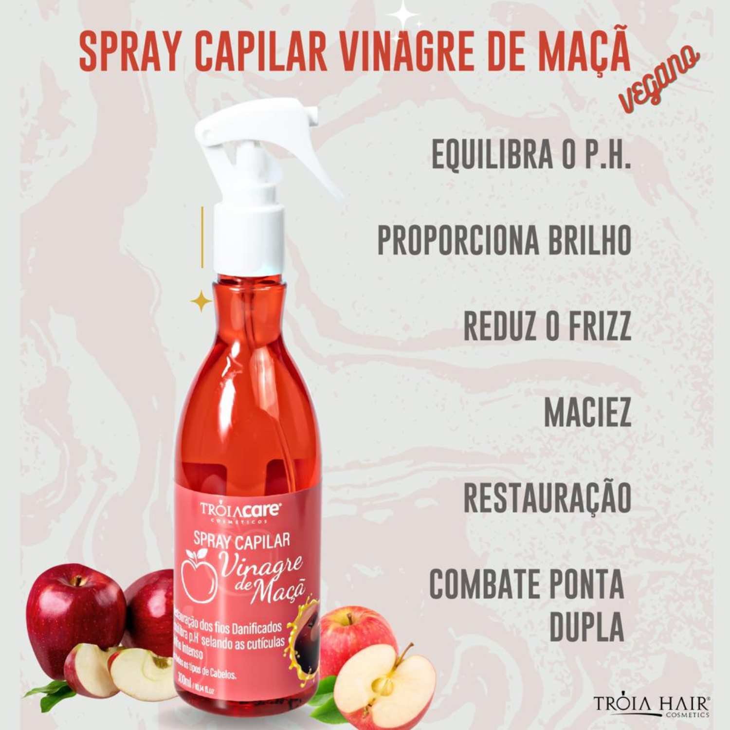 Spray Capilar Vinagre de Maçã Brilho Intenso 300ml - Imagem 2