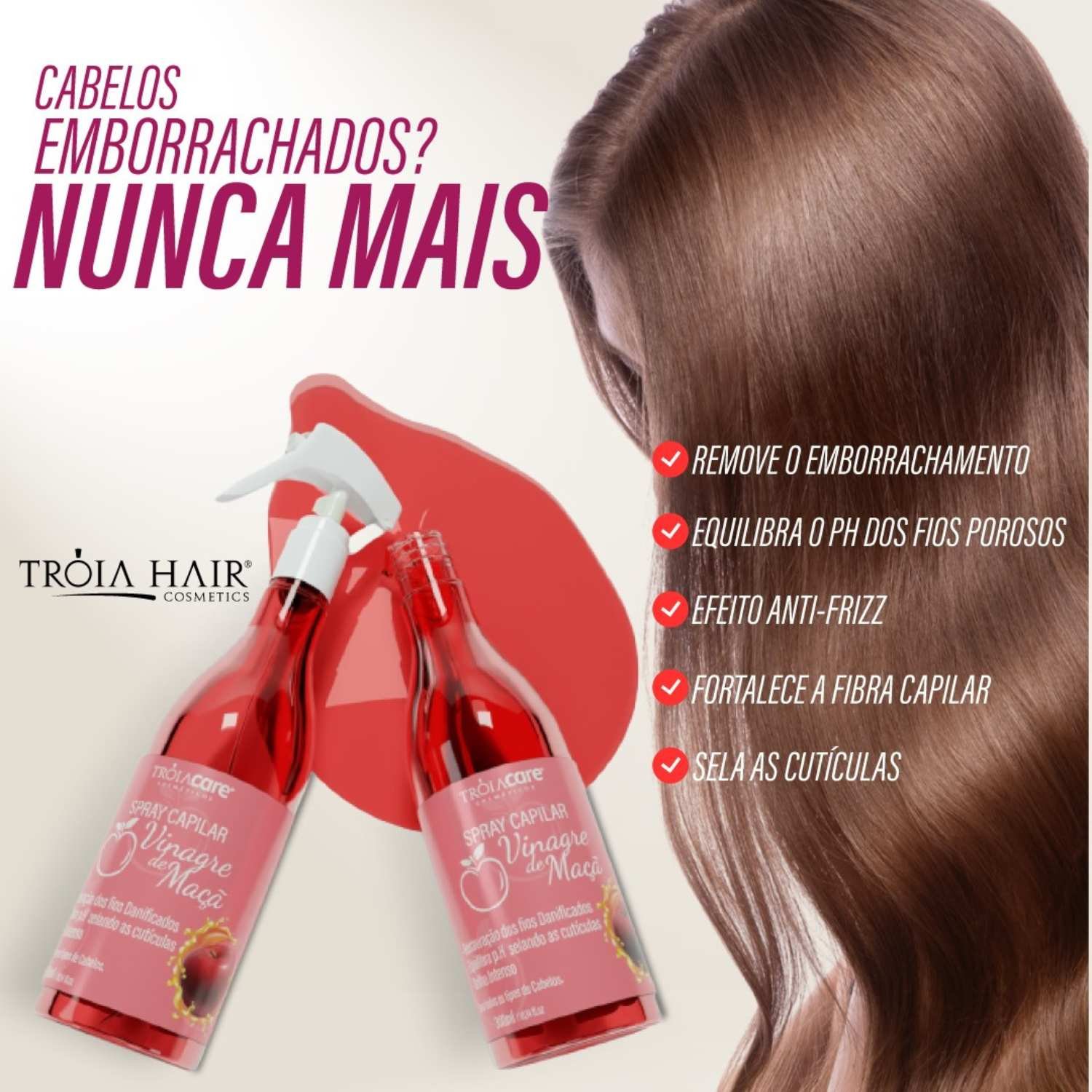 Spray Capilar Vinagre de Maçã Brilho Intenso 300ml - Imagem 4