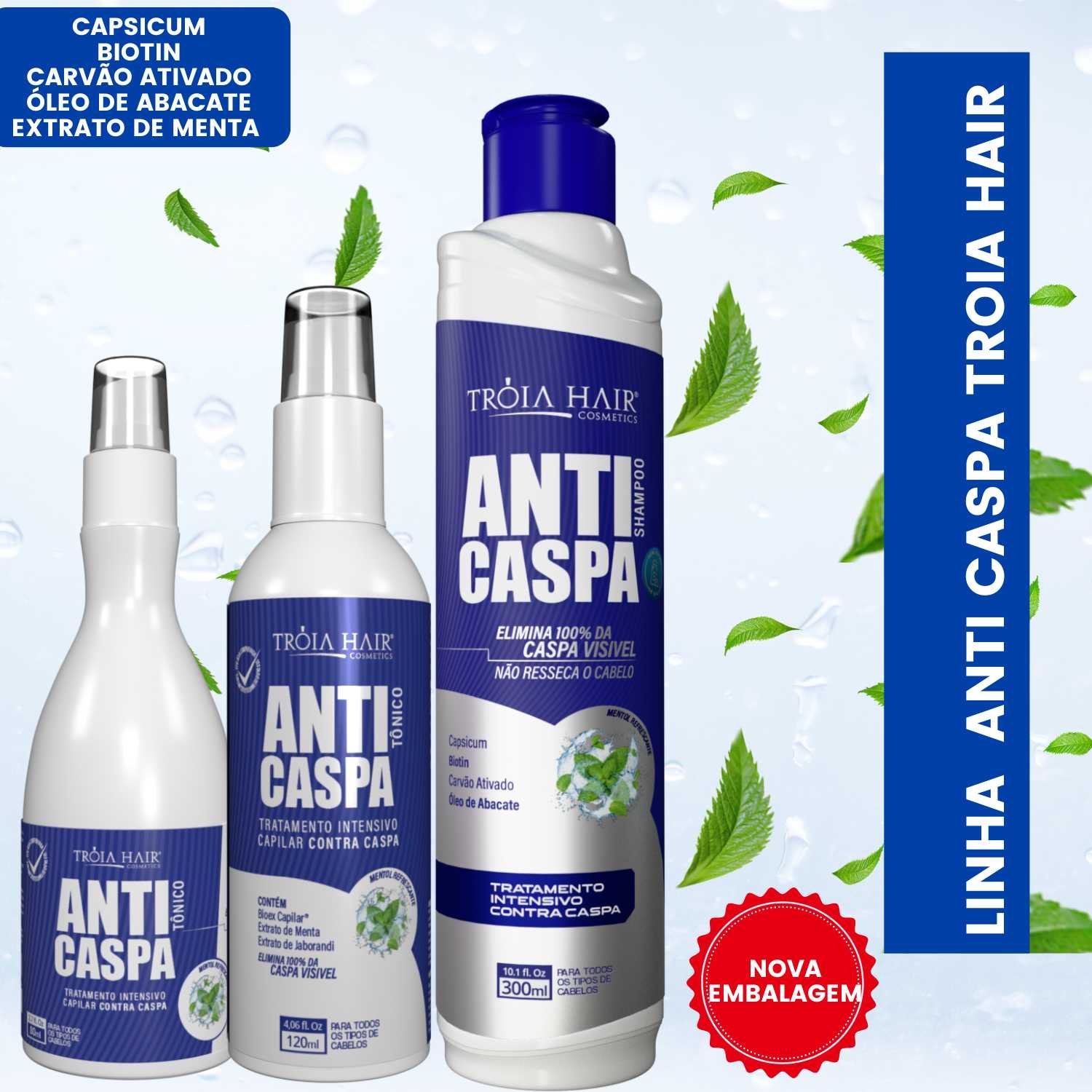 Tônico Anticaspa 120ml Tratamento Intensivo Para Caspa Tróia Hair - Imagem 6