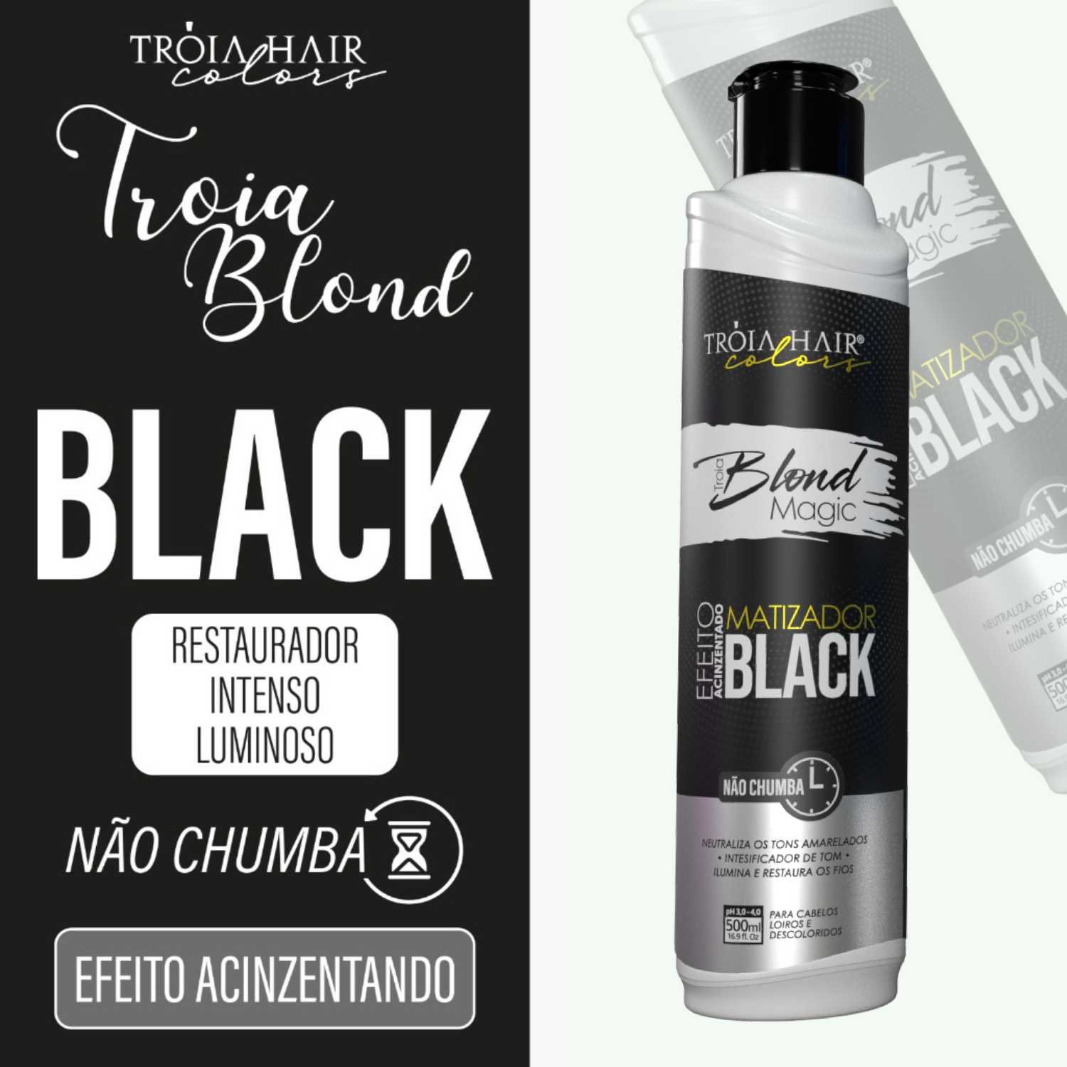 Troia Blond Magic Black Efeito Acinzentado - Máscara Matizadora 500ml - Imagem 2
