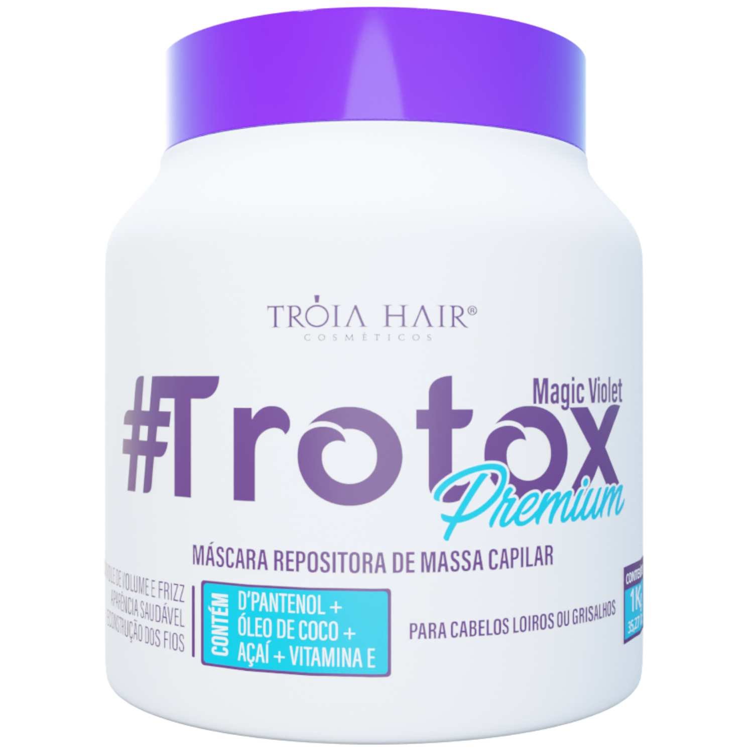 #Trotox Repositor de Massa Orgânico Magic Violet sem Formol 1kg - Troia Hair