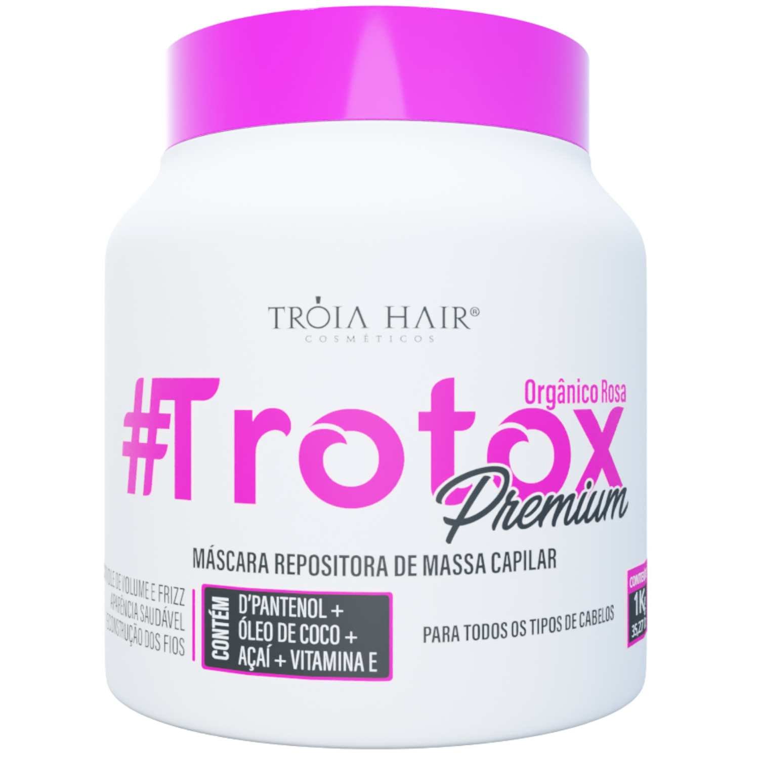 #Trotox Repositor de Massa Orgânico Rosa sem Formol 1kg - Troia Hair