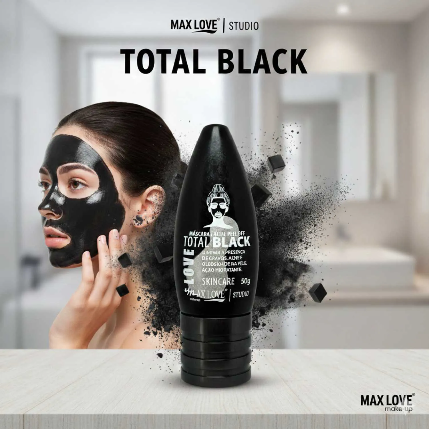 MÁSCARA FACIAL PEEL OFF TOTAL BLACK - 50g - Imagem 2