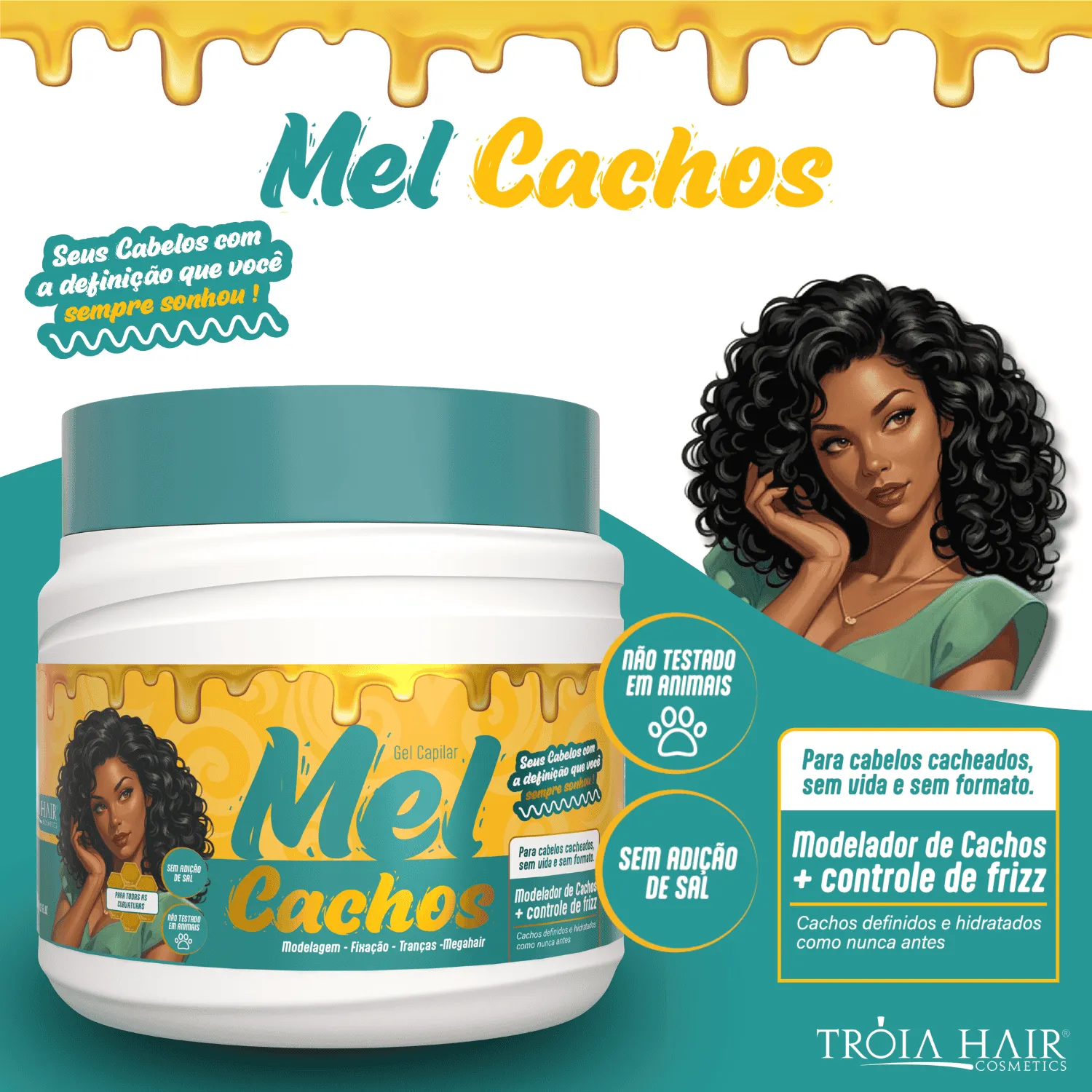 GEL CAPILAR MEL CACHOS - 500G - Imagem 5